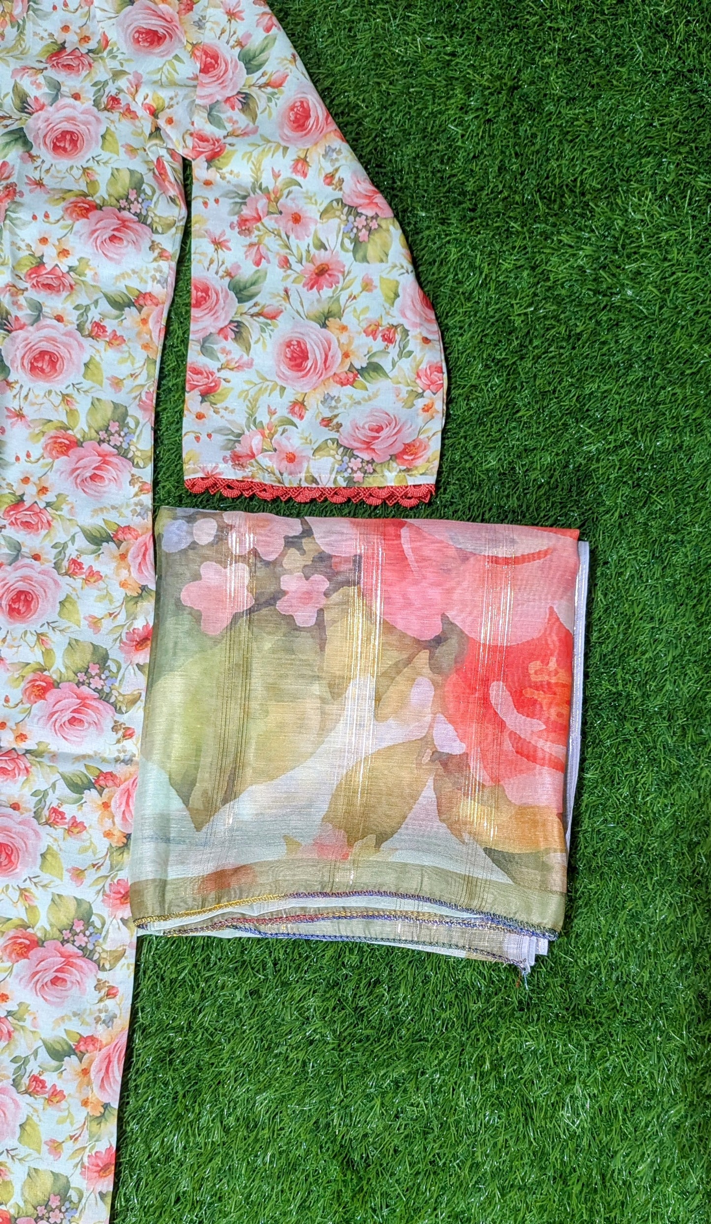 Stitched Swiss Lawn 3 Piece with Diamond Duppata & Plazo