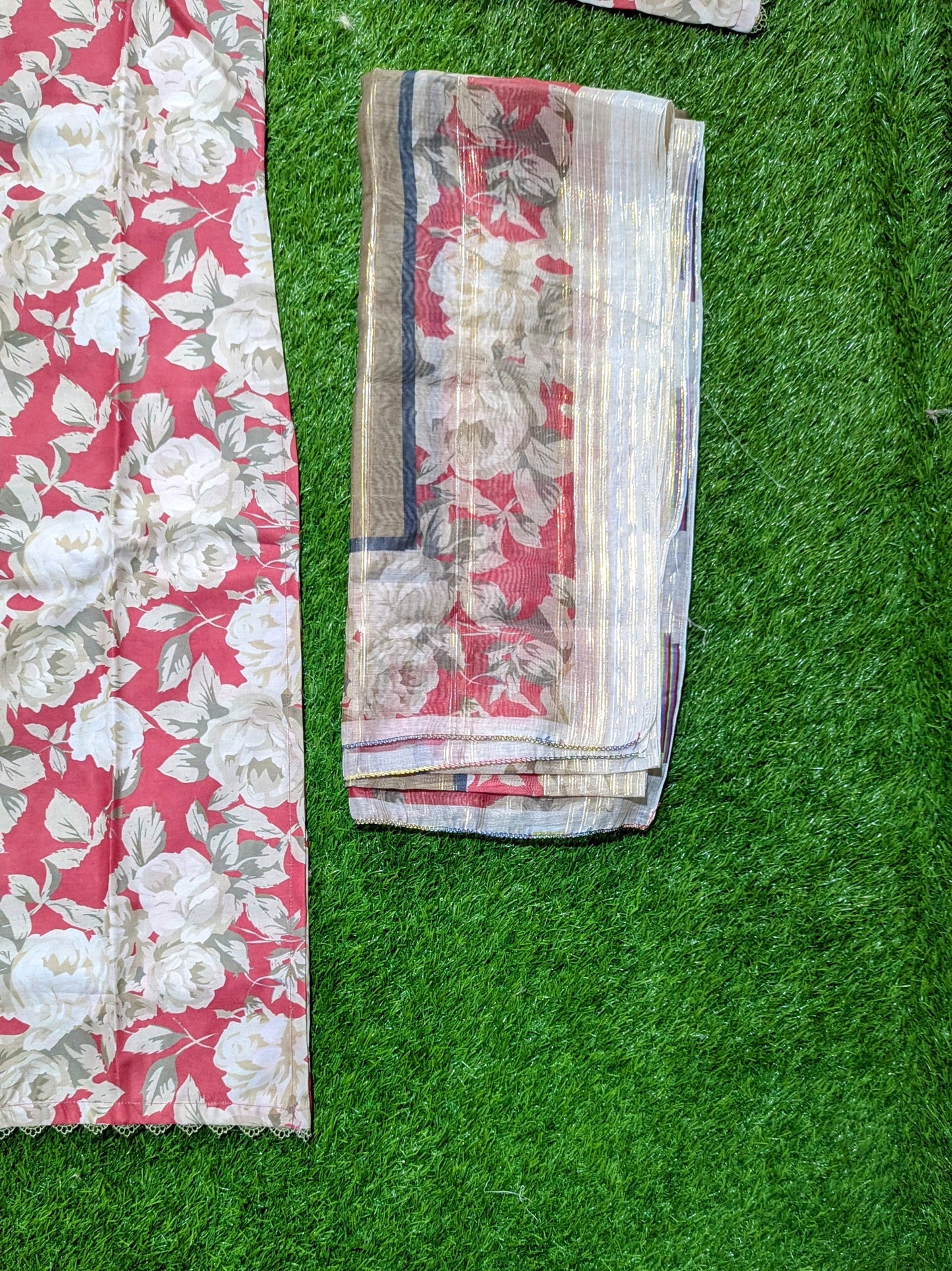 Stitched Swiss Lawn 3 Piece with Diamond Duppata & Plazo