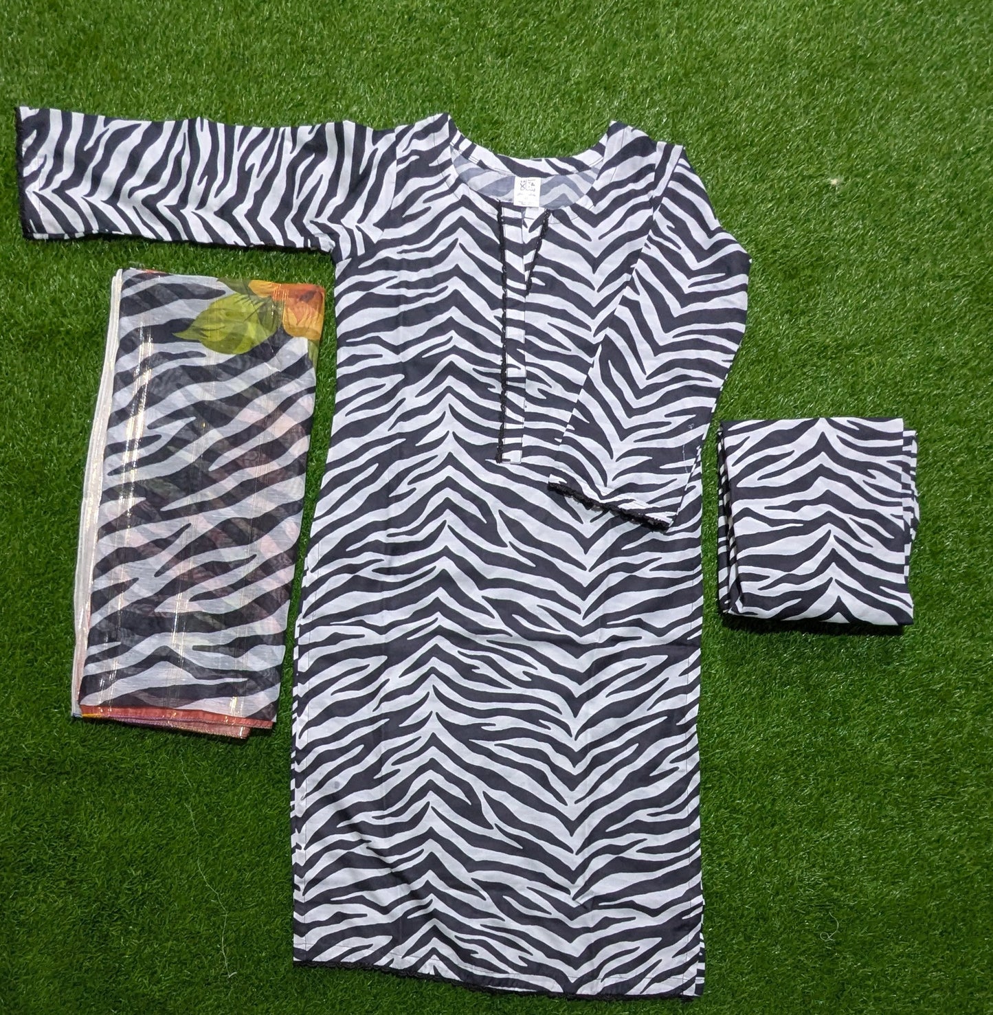 Stitched Swiss Lawn 3 Piece with Diamond Duppata & Plazo