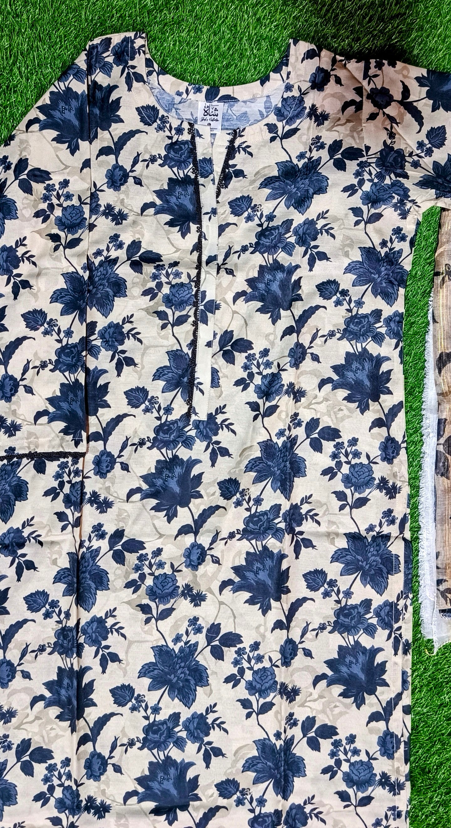 Stitched Swiss Lawn 3 Piece with Diamond Duppata & Trauser