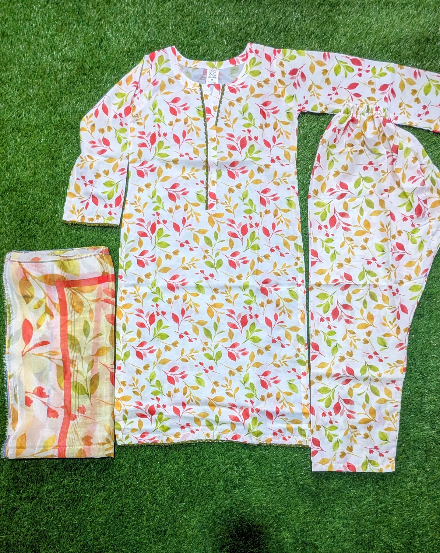 Stitched Swiss Lawn 3 Piece with Diamond Duppata & Trauser