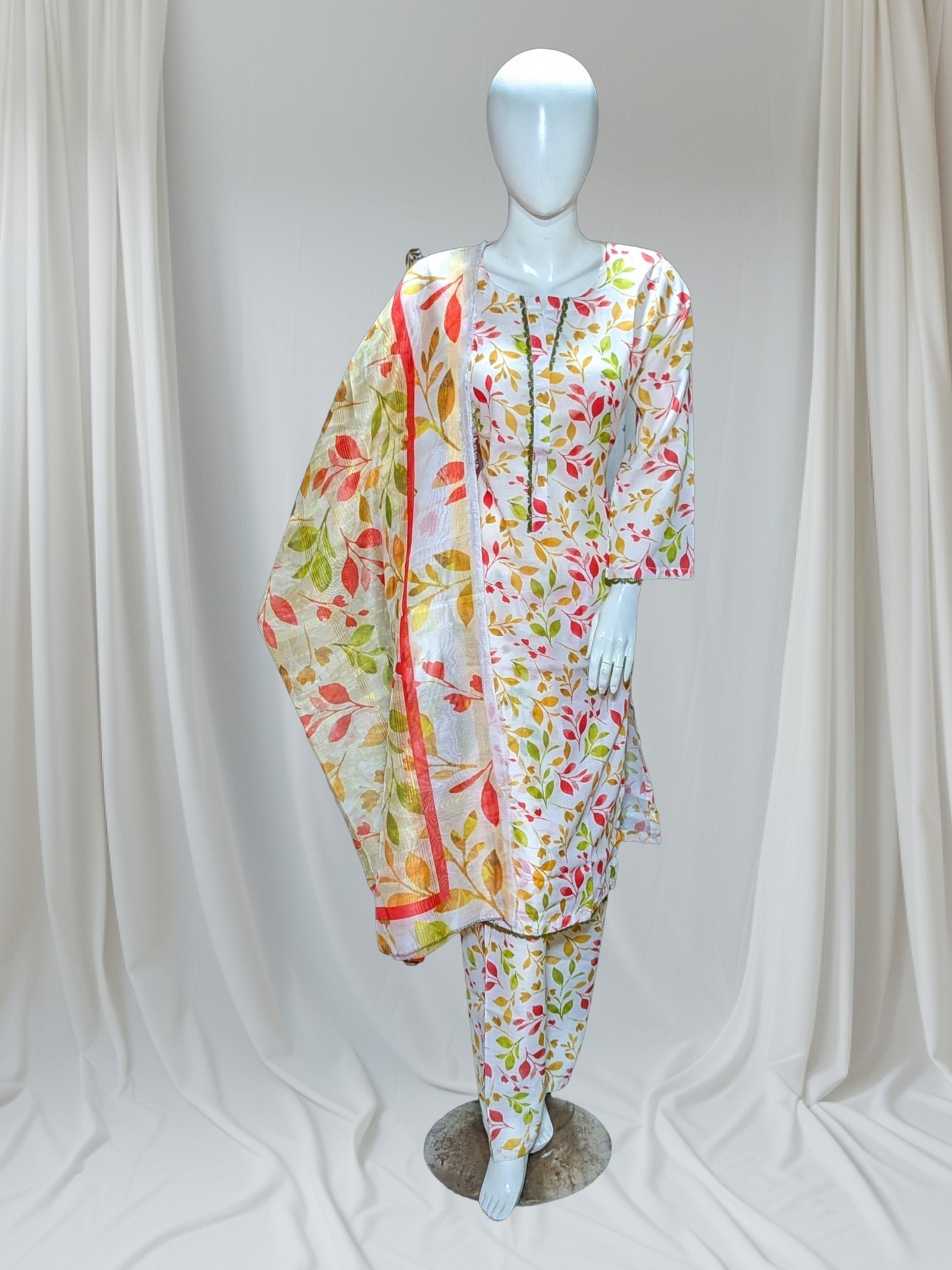 Stitched Swiss Lawn 3 Piece with Diamond Duppata & Trauser